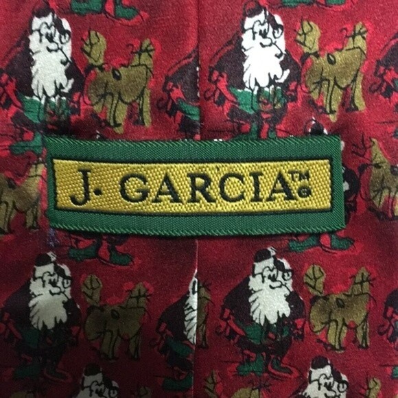 Vintage Jerry Garcia Silk Christmas Tie 1996 Grateful Dead Santa Reindeer Korea - Picture 4 of 8